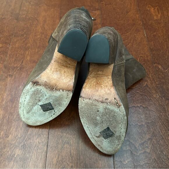 Rag & Bone Women's Distressed Brown Suede Ankle Boots w/ Stacked Heels, Size 6.5 - Picture 14 of 16